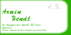 armin wendl business card